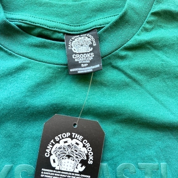 NWT Crooks & Castles Logo Tee in Green - Picture 4 of 7